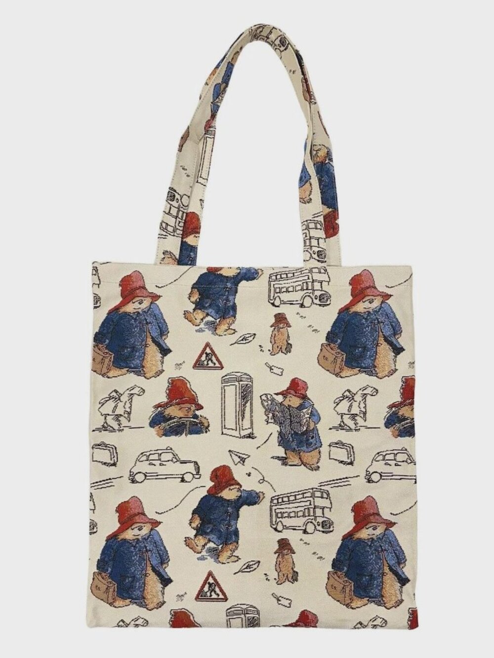 Paddington Bear Tapestry Flat Project Tote Bag- 15 X 14" Tote, Carryall